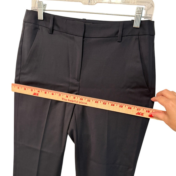 NEW! Nili Lotan 4 Virgin Wool Colmar Pants Straight Leg Mid Rise Crop Navy Blue - Picture 10 of 13